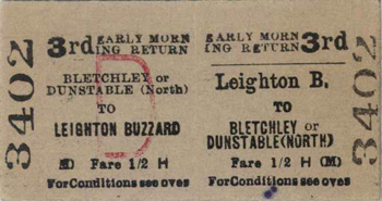 Leighton Buzzard to Dunstable railway ticket Z298-56